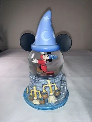 Disney Mickey Mouse Wizard Hat Snow Water Globe Fantasia Sorcerers Apprentice 6  • $49.98