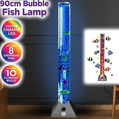 £44.95 • Buy 🔥90cm Colour Changing LED Sensory Mood Bubble Lamp Fish Water Tower Tube Floor