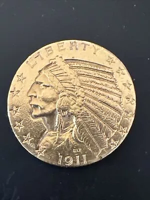 5 Dollar Indian Head Gold Coin 1911 • $975