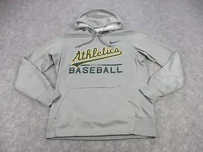 Oakland As Athletics Sweatshirt Mens Medium Gray Green Nike MLB Baseball Hoodie • $31.96