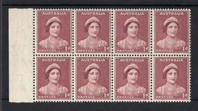 M2152 Australia 1941 SG181 - 1d Maroon In A Left Marginal Block Of 8. • £15.73