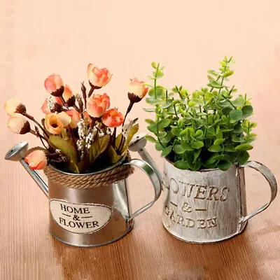 Vintage Watering Can Kettle Letters Engraved Garden Bonsai Plant Flower Iron Pot • $11.30