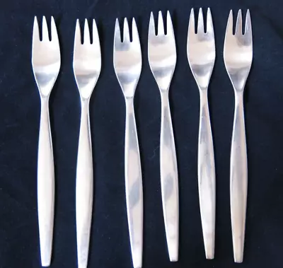 6 - Mid Century Gense FOCUS Satin 18-8 Stainless SWEDEN Flatware Dinner Forks 8” • $49