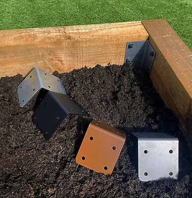 CORNER Timber Railway Sleeper Brackets Wooden Planter Raised Bed Edging Pathway • £3.90