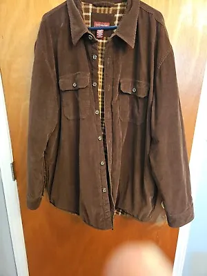 $35 • Buy Mens Brown 2XL Corduroy Button Lined Covington Jacket