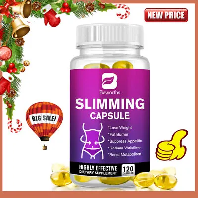 120 Pills Slimming Capsules Loss Weight Fat Burner Appetite Suppressant Detox~ • £16.75