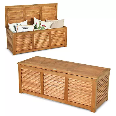 Outdoor Acacia Wood Storage Bench Container Chest Toy Tool Shed Furniture • $999