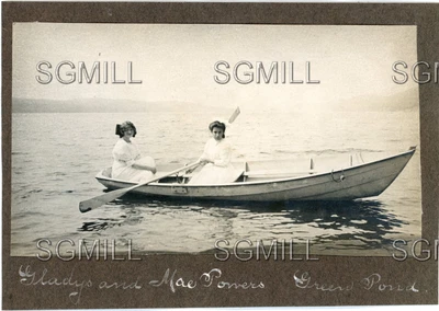$12.99 • Buy B12 4 Antique Photos Green Pond NJ Gladys Bennett Mae Powers Boat Oars Swimming