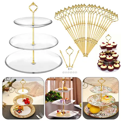 £22.99 • Buy Cupcake Cake Plate Stand Fittings Kit Rods 3 Tier Metal Wedding Party 20 Set UK