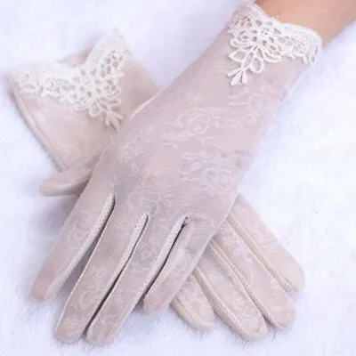 £6.98 • Buy Women Summer Sunscreen Lace Lady Outdoor Anti UV Sun Mittens Thin Gloves