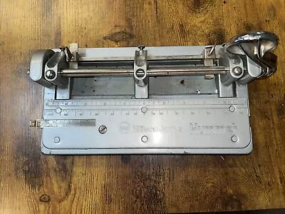 Vintage Wilson Jones Hummer Heavy Duty Metal Adjustable 3 Hole Punch Made In USA • $15.85