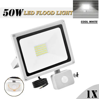 50W LED Floodlight Outdoor With Motion Sensor Waterproof Spotlight PIR Home Lamp • $13.99