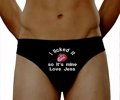 Personalised Valentines Pants Mens Briefs Lips And Tongue Underwear Gifts Licked • £10.88