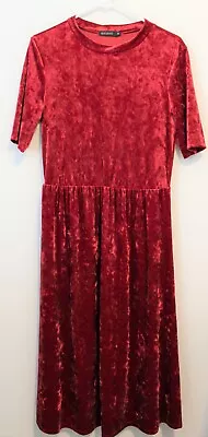 Mikarose Velvet Style Dress Color Burgundy Size M • $20