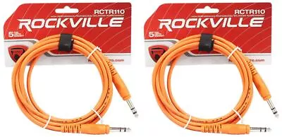 2 Rockville RCTR110O Orange 10' 1/4'' TRS To 1/4'' TRS  Cable 100% Copper • $14.95