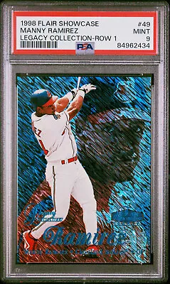 1998 Flair Showcase Real Row 1 Legacy Coll #49 Manny Ramirez Sp #/100 Psa 9 Mint • $279.95