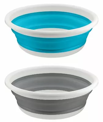 9L Collapsible Round Bowl Wash Basin Small Space Saving Camping Washing Up 38cm  • £9.95