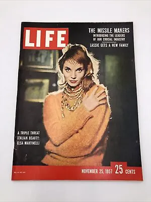 Life Magazine / November 25 1957 / Triple Threat Italian Beauty: Elsa Martinelli • $25.65