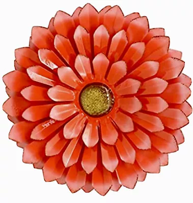 NEW 14.2” Large Red Metal Flower Wall Art Décor With Hanging Hook • $19.32