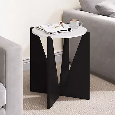 HOMIFLEX 20 Modern Marble End Side Table Entryway Narrow Sofa Coffee Table Round • $91.42