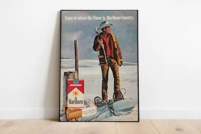 Marlboro Man Come To Where The Flavor Is Ad 1971 Vintage Poster • $11.89