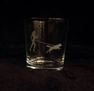 Female Cani Cross Dog Etched Whiskey Glass Mothers Day Christmas Gift Present   • £11.99