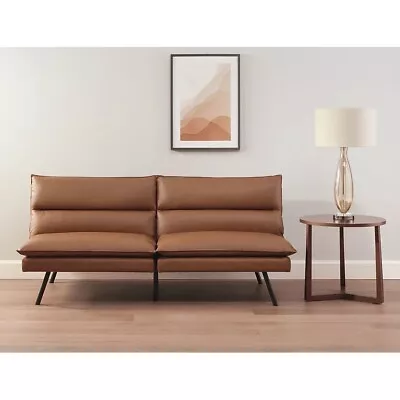 Convertible Memory Foam Futon Sofa Bed Couch Sleeper Loveseat  Foldable Camel • $296