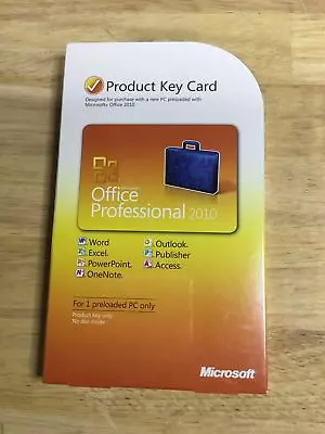 Microsoft Office Professional 2010 Product Key Card • $149.95