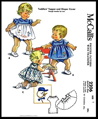 McCall's # 2206 GIRLS Or DOLL Dress Sunsuit Playsuit Topper Panty Sewing PATTERN • $5.49
