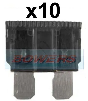 Pack Of 10 12v 24v Volt 1a Amp Grey Standard Blade Fuses Kit Car Van Marine • £2.99