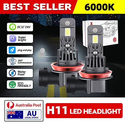 2x H8 H11 LED Headlight Bulbs High Low Beam Kit For Can-Am Defender HD5 HD8 HD10 • $49.29