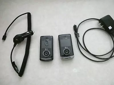 LOT Of 2 - LG Flip Cell Phone VX8560 Black Verizon Chocolate 3 W/accessory • $34.99