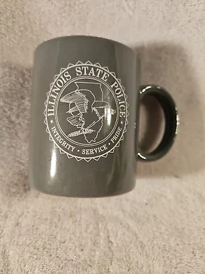 State Police Coffee Cup Mug Illinois Gray Vintage Haeger Pottery Ceramic Macomb  • $6