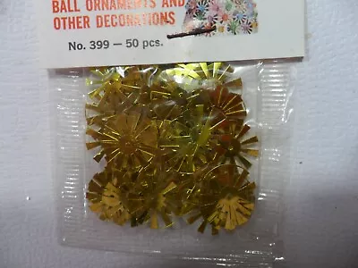 Vintage Greenish Gold Metallic Starburst Sequins - 50 Pcs. • $3.50