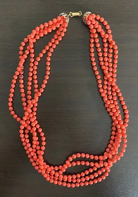 Vintage Ladies' Orange Bead Necklace • $12.99