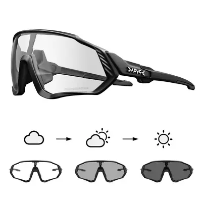 Photochromic Cycling Sunglasses Outdoor MTB Glasses Sports Bicycle Goggles UV400 • $19.99