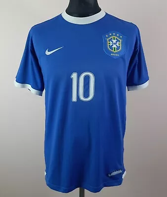 Ronaldinho #10 Brazil 2006 NIKE Away Football Shirt Men's Size M Blue Jersey • $79.92