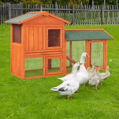 55  2 Storey Chicken Coop Rabbit Hutch Wood House Pet Cage For Small Animals • $98.99