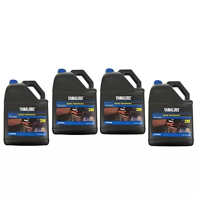 New OEM Yamalube  Outboard 2M TCW-3  MARINE 2 STROKE OIL GALLON CASE Of 4 • $239.75