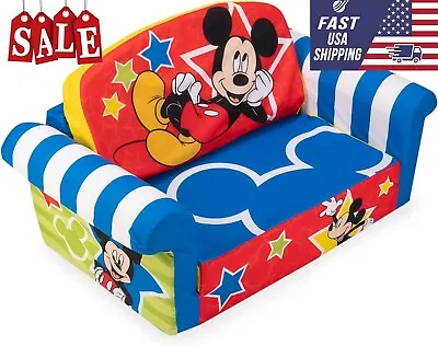 Marshmallow Furniture Kids 2-in-1 Flip Open Foam Compressed Sofa Mickey Mouse • $75.45