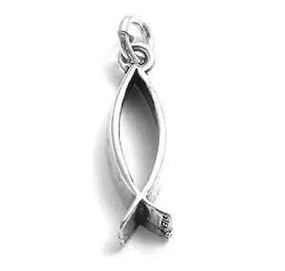 925 Sterling Silver Christian Fish Charm • $11.19