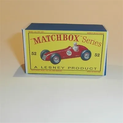 Matchbox Lesney 52 A Maserati 4CLT/1948 Empty Repro D Style Box • $9.99