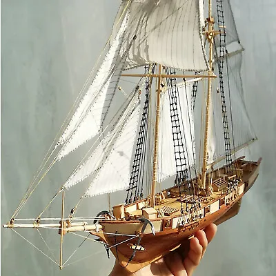 Assemble Wooden Ship Model Sailing Boats Building Kit Ship For Home Decoration • $46.23