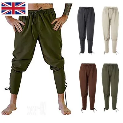 £14.99 • Buy Renaissance Medieval Irish Peasant Pirate Costume Men Loose Viking Pant Trousers