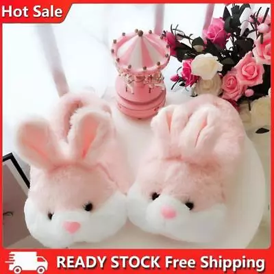 Cute Rabbit Slippers Bunny Closed Toe Slippers Cozy For Men Women (Pink M 38-40) • $27.27