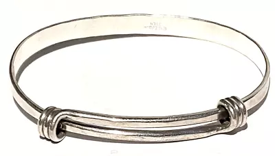 Ed Levin Sterling Silver Studio Artisan  Modernist Sculpture Bangle Bracelet • $340