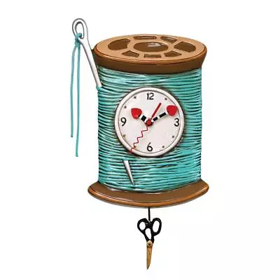 @ ALLEN DESIGNS Wall Clock NEEDLE THREAD SEWING CRAFT Scissor Swing Pendulum • $74