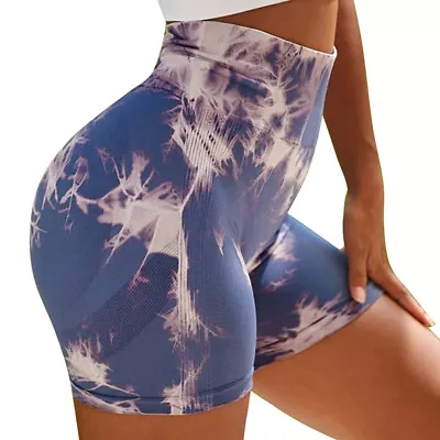 Women Workout Yoga Fitness Sport Gym High Waist Bum Butt Lift Yoga Lady Shorts ~ • £7.99