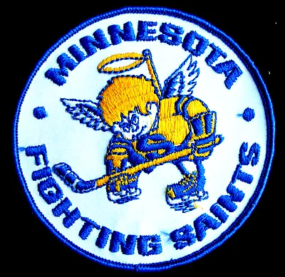 1970s MINNESOTA FIGHTING SAINTS WHA ORIGINAL MASCOT LOGO 4  JACKET PATCH • $7.95