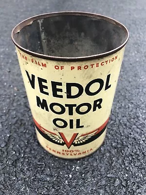 Empty VEEDOL 1 Quart Metal Can - Vintage  Motor Oil  Flying V Logo • $39.99